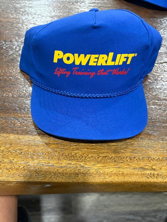 None Other - Powerlift Lifting Training That Works Blue Baseball Cap Hat NEW OSFM Adjustable